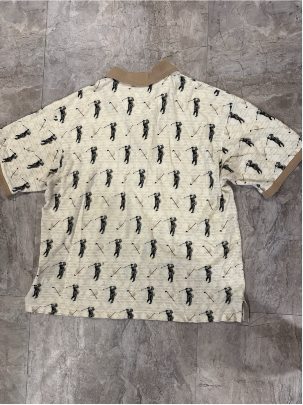 VTG 90s St. Johns Bay Golf All Over Print Polo Golf Shirt Cotton Golf Sz L - Picture 5 of 5